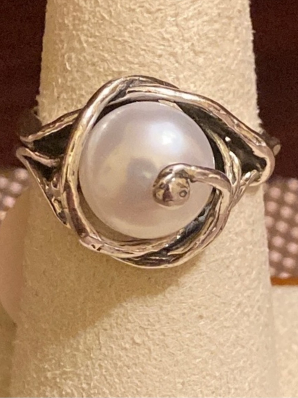 New Noa Zuman Israeli 925 sterling and pearl ring